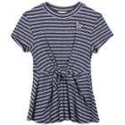 Girls 7-16 Speechless Striped Twist Front Dress, Size: Small, Blue (navy)