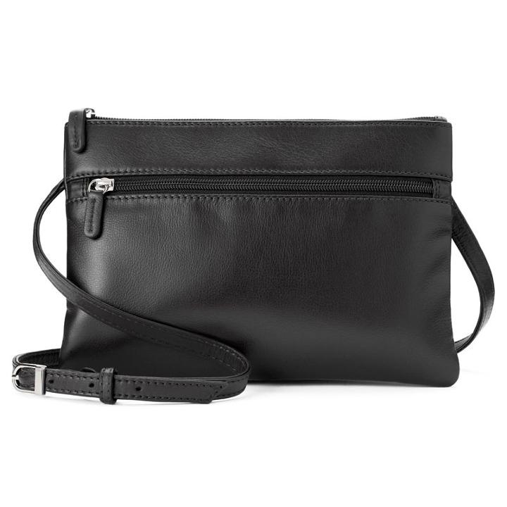 Ili Double Entry Leather Crossbody Bag, Women's, Black
