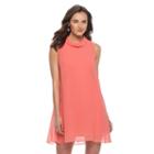 Women's Expo Cowlneck Shift Dress, Size: 6, Brt Orange