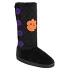 Women's Clemson Tigers Button Boots, Size: Medium, Black