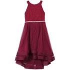 Girls 7-16 Speechless High-low Double Layer Dress, Size: 12, Dark Red