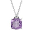 Stella Grace 10k White Gold Amethyst And Diamond Accent Pendant, Women's, Size: 17, Purple