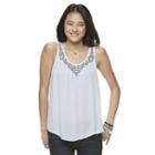 Juniors' Mudd&reg; Embroidered Yoke Tank, Girl's, Size: Small, Blue (navy)