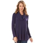 Women's Apt. 9&reg; Cowlneck Swing Top, Size: Medium, Blue (navy)