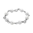 Pearlustre By Imperial Freshwater Cultured Pearl Sterling Silver Station Bracelet, Women's, Size: 7.5, White
