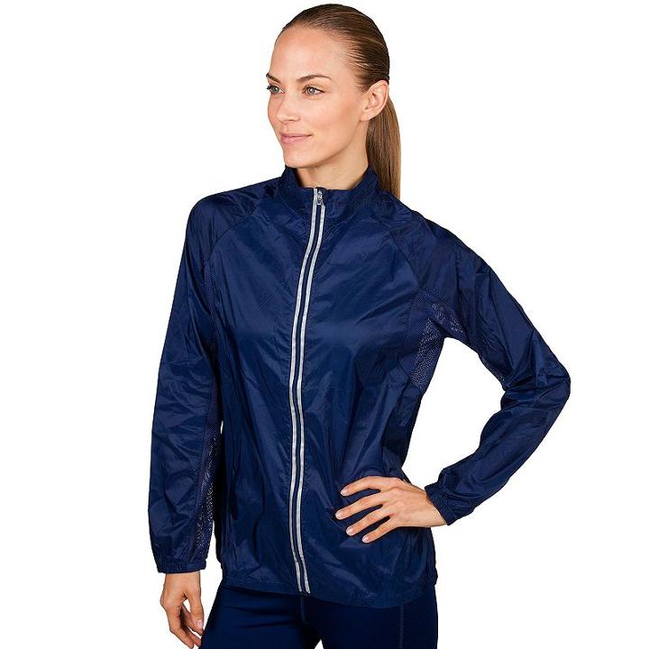 Women's Jockey Sport Breeze Packable Running Jacket, Size: Large, Brt Blue