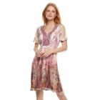 Women's World Unity Print Cold-shoulder Shift Dress, Size: Xl, Pink