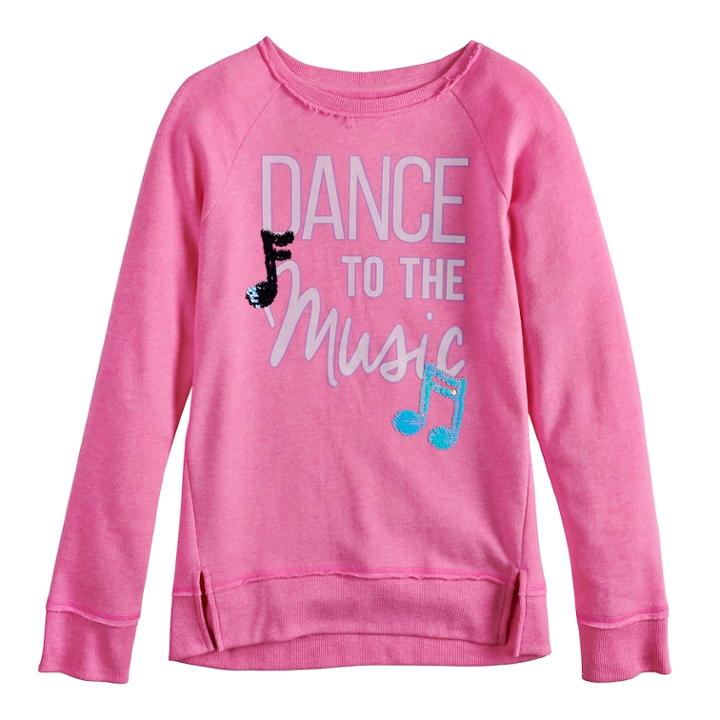 Girls 7-16 So&reg; Flip Sequin Sweatshirt, Size: 10, Lt Purple