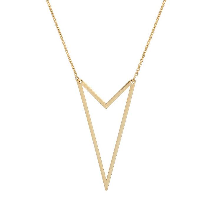 14k Gold Double V Necklace, Women's, Size: 18, Yellow