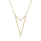 14k Gold Double V Necklace, Women's, Size: 18, Yellow
