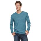 Men Apt. 9&reg; Wool-blend Merino V-neck Sweater, Size: Large, Dark Blue