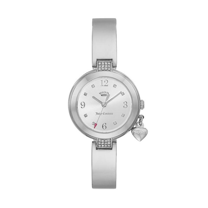 Juicy Couture Women's Sienna Crystal Stainless Steel Half Bangle Watch - 1901494, Size: Small, Silver