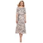Women's Nina Leonard Leopard Print A-line Midi Dress, Size: Large, Red/coppr (rust/coppr)