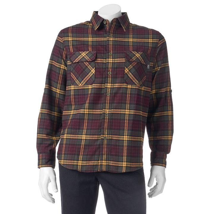 Men's Woolrich Hikers Trail Modern-fit Flannel Button-down Shirt, Size: Medium, Drk Purple