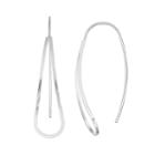 Sterling Silver Teardrop Threader Earrings, Adult Unisex, Grey