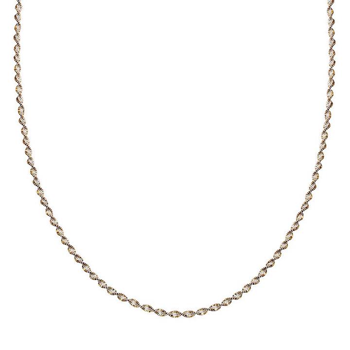 Sterling Silver Two Tone Butterfly Twist Chain Necklace - 30 In, Women's, Size: 30