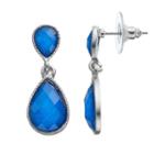 Blue Double Teardrop Earrings, Women's