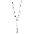 Simply Vera Vera Wang Layered Starburst Tassel Necklace, Women's, Black