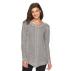 Ab Studio, Women's Mitered Crewneck Sweater, Size: Medium, Light Grey