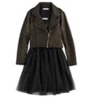 Girls 7-16 Knitworks Moto Jacket & Dress Set, Size: 12, Black