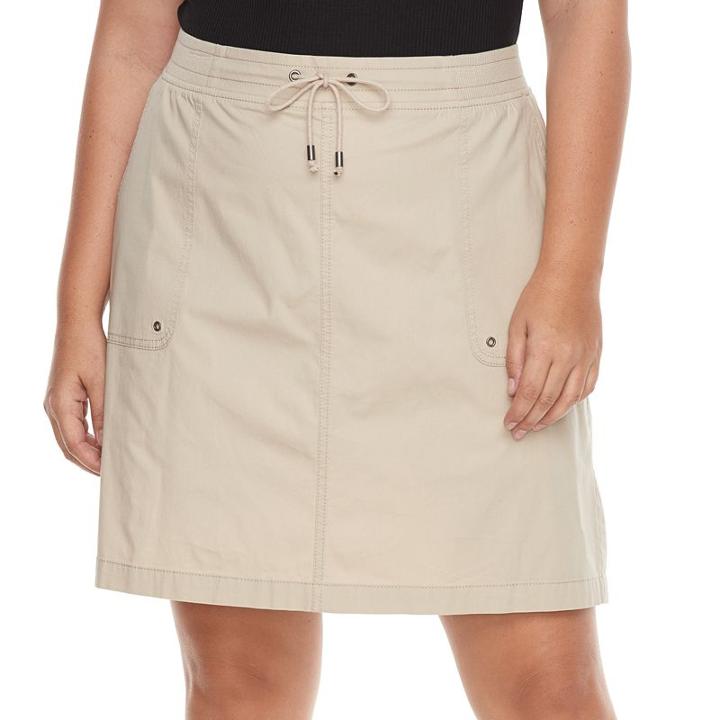 Plus Size Croft & Barrow&reg; Utility Skort, Women's, Size: 18 W, Lt Beige