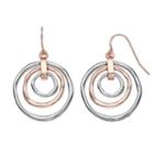 Two Tone Circle Nickel Free Orbital Drop Earrings, Women's, Multicolor