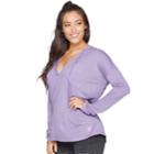 Women's Colosseum Scenic Route Hooded Long Sleeve Top, Size: Large, Drk Purple