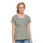 Women's Sonoma Goods For Life&trade; Embroidered Peplum Tee, Size: Xl, Lt Green