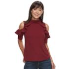 Women's Juicy Couture Ruffled Cold-shoulder Top, Size: Xxl, Dark Red