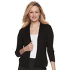 Women's Apt. 9&reg; Ribbed Peplum Cardigan, Size: Xs, Black