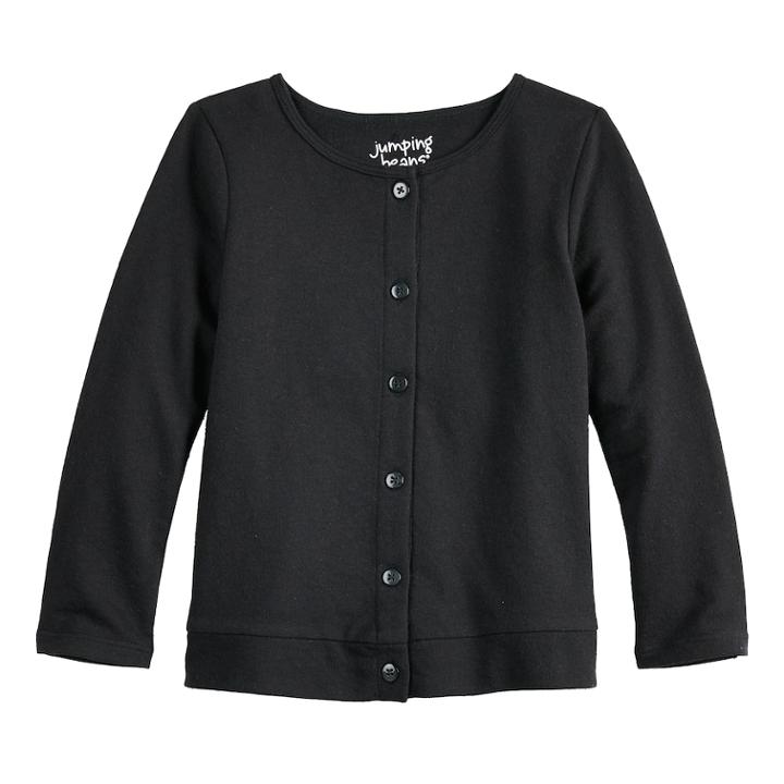 Baby Girl Jumping Beans&reg; Button-up Cardigan Sweater, Size: 12 Months, Black