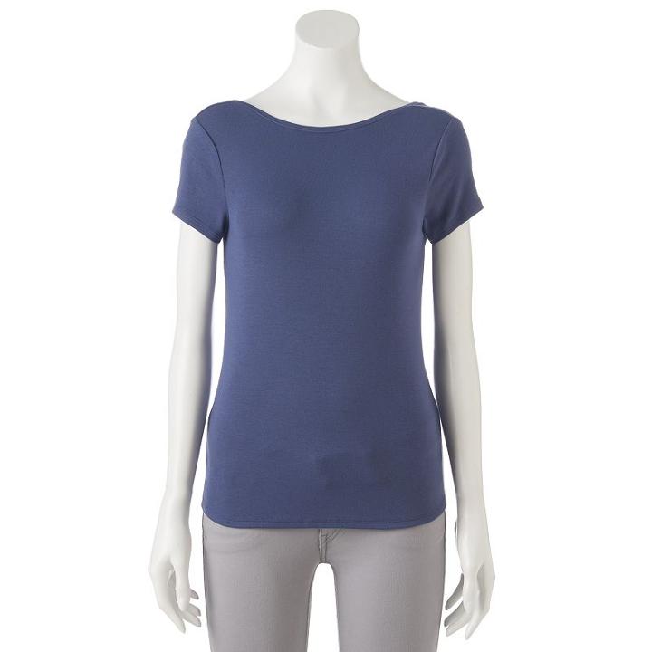 Women's Apt. 9&reg; Scoop-back Tee, Size: Medium, Blue