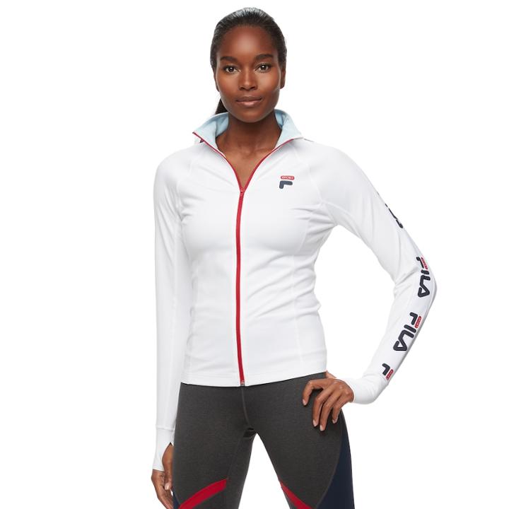 Women's Fila Sport&reg; Graphic Sleeve Track Jacket, Size: Small, White