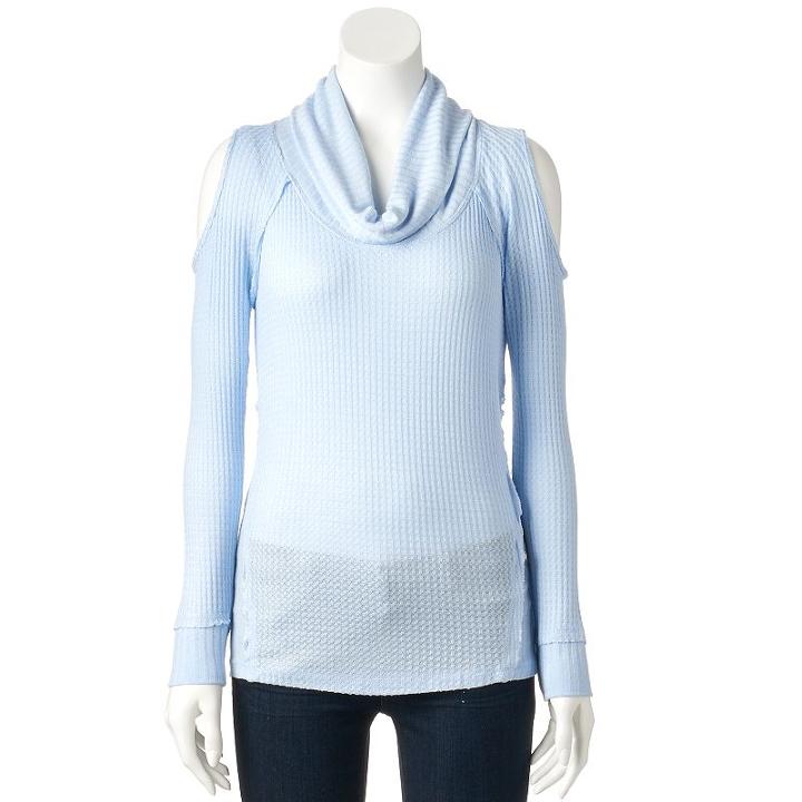 Women's French Laundry Textured Cold-shoulder Top, Size: Xl, Brt Blue