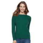 Women's Croft & Barrow&reg; Cable-knit Boatneck Sweater, Size: Small, Green