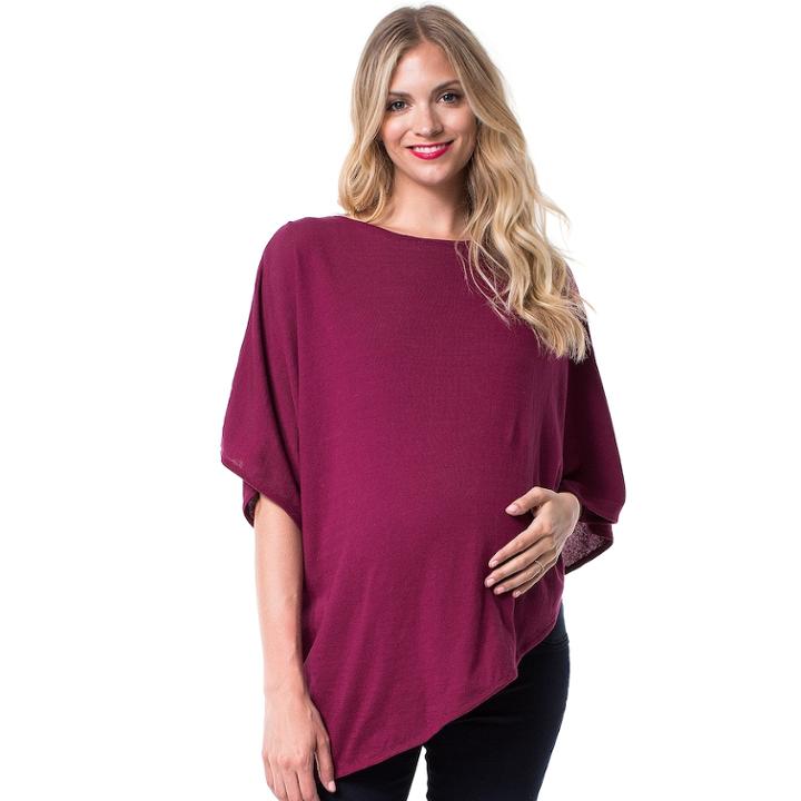 Maternity Pip & Vine By Rosie Pope Asymmetrical Popover Nursing Sweater, Women's, Size: M/l-mat, Red