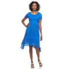 Women's Dana Buchman Lace Shark-bite Hem Dress, Size: Medium, Med Blue