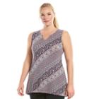 Plus Size Gaiam Solar Splitneck Printed Yoga Tank, Women's, Size: 2xl, Brown Over