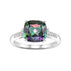 Sterling Silver Mystic Fire Topaz & Lab-created White Sapphire Ring, Women's, Size: 8, Green
