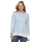 Plus Size Croft & Barrow&reg; Striped Mock-layer Sweater, Women's, Size: 3xl, Blue Other