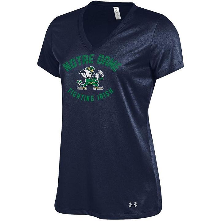 Women's Under Armour Notre Dame Fighting Irish Tech Tee, Size: Large, Blue (navy)