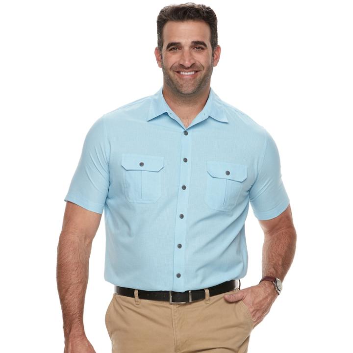 Big & Tall Croft & Barrow&reg; Regular-fit Outdoor Quick-dry Button-down Shirt, Men's, Size: 3xb, Blue (navy)