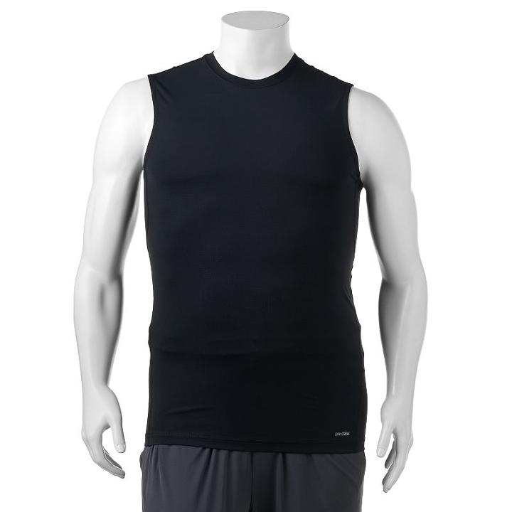Big & Tall Tek Gear&reg; Dry Tek Sleeveless Base Layer Tee, Men's, Size: 2xb, Black