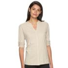 Women's Woolrich Silverwood Roll-tab Slubbed Shirt, Size: Medium, Silver