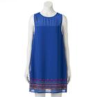 Juniors' Speechless Embroidered Hem Shift Dress, Girl's, Size: Medium, Dark Blue