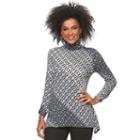 Women's Dana Buchman Shark-bite Mockneck Tee, Size: Medium, Med Grey