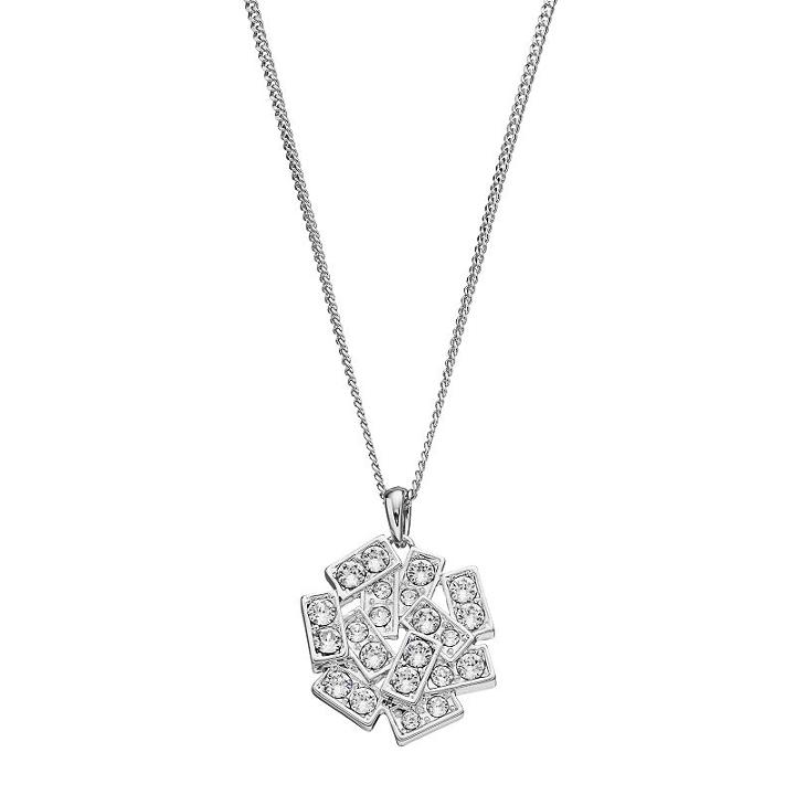 Simply Vera Vera Wang Rectangle Pendant With Swarovski Crystals, Women's, White
