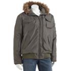 Men's Excelled Hooded Bomber Jacket, Size: Xl, Grey