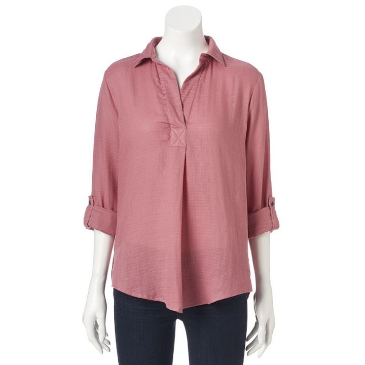 Women's Sonoma Goods For Life™ Splitneck Top, Size: Xl, Light Red