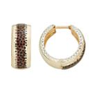 14k Gold-bonded Sterling Silver Leopard Hoop Earrings, Women's, Multicolor